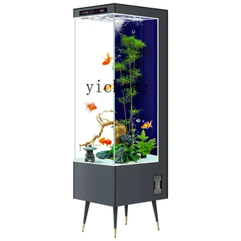 XL Супер белый вертикальный аквариум для рыб в гостиной, умный стеклянный аквариум с рыбками без пола