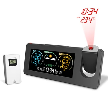 ZX3538 Новые электронные проекционные часы, метеостанция, прогноз погоды, температура и влажность, цифровой будильник