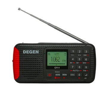 Аварийное радио DEGEN CY-1 FM/MW/SW коротковолновое радио LCD/SOS/Bluetooth/MP3/рекордер портативное радио