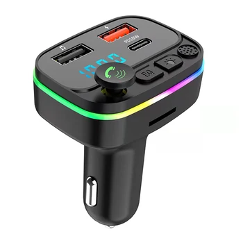 Автомобильный Bluetooth-совместимый плеер, аудиоприемник с авто микрофоном, быстрое зарядное устройство с двумя USB-устройствами