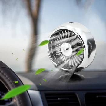 Автомобильный охлаждающий вентилятор Автомобильные вентиляторы Многофункциональный автомобильный вентилятор с мини-USB-кулером, вращающийся на 360 градусов охлаждающий вентилятор, Циркуляционный электромобиль с 3 скоростями