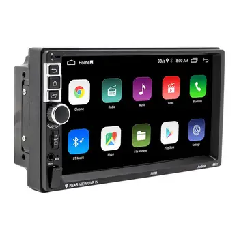 Автомобильный стерео с двойным Din 7-дюймовым емкостным сенсорным экраном Full HD Автомобильный радиоплеер FM Bluetooth Зеркальная связь Резервная камера Рулевое управление
