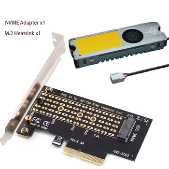 Адаптер SSD M2 NVME К PCIe 4.0, 64 Гбит/с M.2 PCI-e 4.0 X4 Карта Расширения Для Настольных ПК GEN4 GEN3 Full Speed С Медным Радиатором
