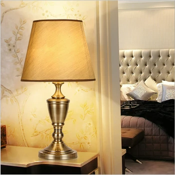 Американский гостиничный проект светодиодная настольная лампа для спальни, прикроватный столик, скандинавский современный винтажный тканевый абажур, светильники для домашнего декора комнаты
