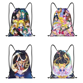 Аниме Sailors Moon Рюкзак на шнурке Спортивная спортивная сумка Авоська Спортивный рюкзак для спортзала