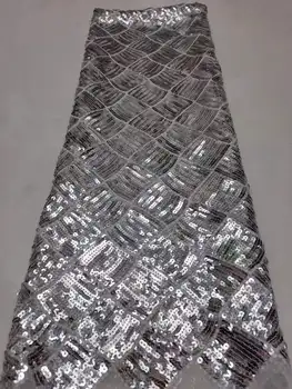 Африканская сетчатая кружевная ткань 3D серые блестки 2023, Высококачественное кружево, Французский тюль, кружевная ткань, Нигерийские кружевные ткани для свадебной вечеринки