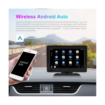 Беспроводной Carplay Android Auto с 7-дюймовым экраном, радио, фронтальные резервные камеры, Bluetooth WIFI, FM, Зеркальная ссылка Bluetooth, TF-карта