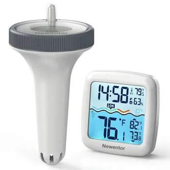 Беспроводной плавающий термометр Newentor для бассейна, водонепроницаемый Цифровой измеритель температуры для бассейна, сауны, пруда для разведения животных