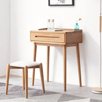 Вансер, столик для бистро, туалетный столик из 100% массива дерева, столик для макияжа, выдвижной ящик для хранения, с большим пространством для хранения