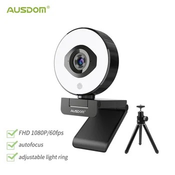 Веб-Камера AUSDOM AF660 FHD 1080P 60 Кадров В секунду С Автофокусом 75-Градусная Потоковая Камера С Регулируемым Штативом Без Правой Подсветки Для Прямой Трансляции