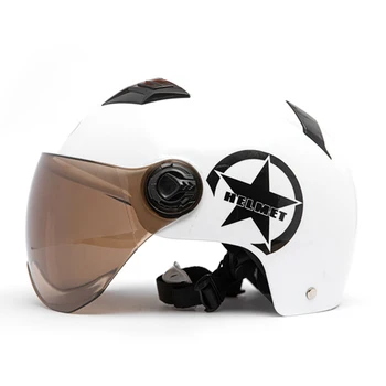 Велосипедный шлем Женский Мужской Мотоциклетный шлем с полуоткрытым лицом, Регулируемый Размер, Защита от ультрафиолета, Головные шлемы, черный