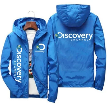 Весенне-осенний сезон, новое мужское пальто с модным принтом на канале Discovery, уличная модная одежда, Ветрозащитная куртка для рыбалки на открытом воздухе.