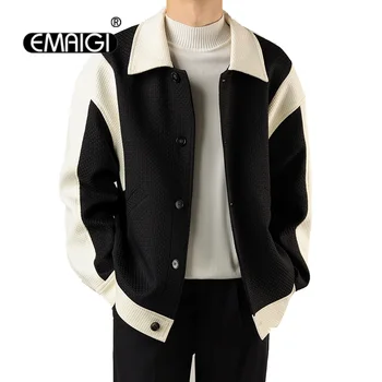 Весенне-осенняя куртка сращивания, мужская Корейская мода, Свободная Повседневная Винтажная Маленькая куртка, Уличная одежда, пальто, Верхняя одежда