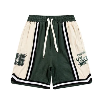 Винтажные мужские повседневные шорты в стиле хип-хоп 2023, американские трендовые спортивные штаны для пары с хай-стрит, баскетбольные шорты с вышивкой в стиле колледжа