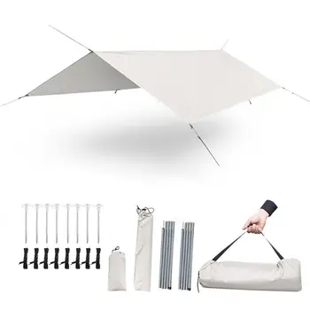 Водонепроницаемый брезент для палатки с опорными столбами, Ветрозащитный шнур, Сверхлегкий брезент с защитой от ультрафиолета, подходящий для палаток