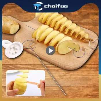 Вращающаяся Картофелерезка Спиральный Резак для нарезки ломтиков картофеля Ручной работы Креативные Кухонные Гаджеты Спиральный нож для овощей