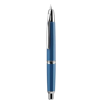 Выдвижная перьевая ручка Majohn A1, очень тонкое перо с преобразователем, металлическая подарочная ручка синего цвета для письма