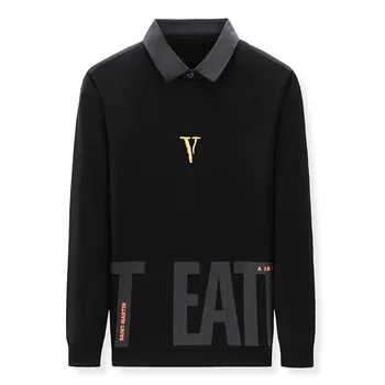 Высококачественная подделка, Два новых модных дизайнерских бренда, вязаный пуловер с воротником, свитер, Модный Повседневный Черный Осенний джемпер Collaree, Мужской
