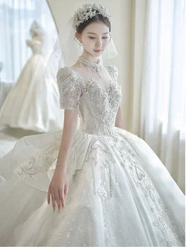 Высококачественное главное свадебное платье для женщин 2023, новая невеста, принцесса-беглянка во французском стиле, высококачественная текстура для тяжелой промышленности