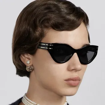 Высококачественные Роскошные Модные Солнцезащитные очки бренда Cat-Eye Lady с трендовой защитой от ультрафиолета Uv400