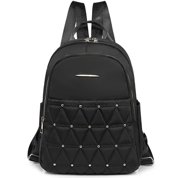 Высококачественный женский Оксфордский рюкзак, женская повседневная сумка через плечо, дорожный рюкзак большой емкости для девочек с заклепками и бриллиантами, дизайнерский мешок
