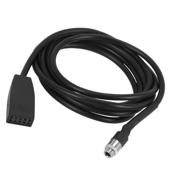 Высококачественный черный 10-контактный разъем 3,5 мм для автомобильного USB-адаптера AUX IN для BMW E39 E53 BM54 X5 E46
