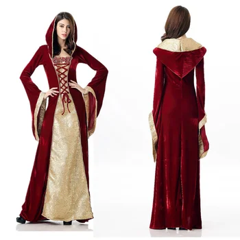 Горячий костюм королевы эпохи возрождения, женский косплей, средневековые длинные бальные платья для взрослых, костюмы на Хэллоуин для женщин, маскарадные костюмы для вечеринок