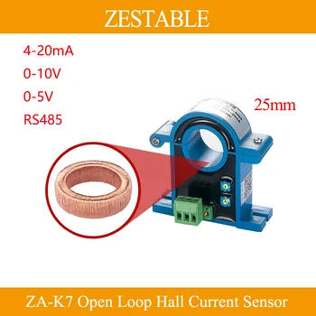 Датчик тока Холла ZA-K7 AC DC 0-50-1500A Вход 4-20 мА 0-5 В 0-10 В RS485 Выходной Разомкнутый Преобразователь тока с разделенным сердечником