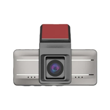 Двойной рекордер 3,26-дюймовый экран HD 1440P Видеорегистратор Автомобильный видеорегистратор для вождения с камерой заднего вида (серебристо-серый)