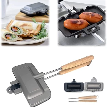 Двусторонняя форма для сэндвичей Beeman с антипригарным покрытием, Складная сковорода-гриль для приготовления тостов, машина для приготовления завтрака, блинница