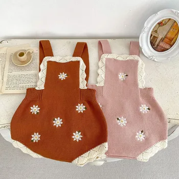 Детская одежда MILANCEL для маленьких девочек, цельный комплект с цветочной вышивкой