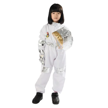 Детский игровой костюм астронавта для вечеринки, ролевой костюм на Хэллоуин, Карнавальный косплей, полный бал для переодевания, детский ракетный скафандр