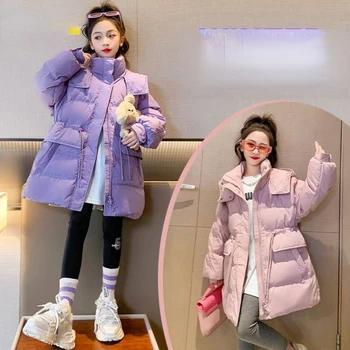 Детский Корейский пуховик Детское пальто с хлопковой подкладкой Одежда для мальчиков и девочек Детская Зимняя Тонкая и легкая верхняя одежда для мальчиков и девочек Q39
