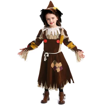 Детское платье принцессы с пуговицами и кисточками, Комплект шляп, детские костюмы для косплея на Хэллоуин, наряд для ролевых игр в детском саду