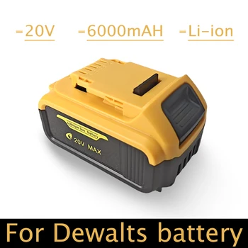 Для DeWalt 20V 6.0Ah MAX Аккумулятор Замена Электроинструмента DCB184 DCB181 DCB182 DCB200 20V 8A 6A 18Volt 20v Аккумулятор