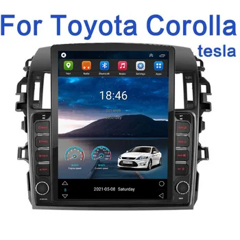 Для Tesla Style 2Din Android 12 Автомагнитола для Toyota Corolla 10 E140 E150 2006-2013 Мультимедийный Видеоплеер GPS Стерео Carplay