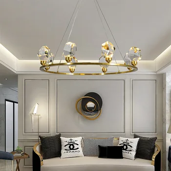 Домашний Декор, Хрустальная Люстра в Скандинавском стиле, роскошные Потолочные светильники для гостиной, Подвесные светильники для столовой в помещении