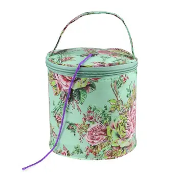 Домашняя сумка для ежедневного хранения пряжи, круглая сумка для вязания крючком, сумка для хранения шерстяных принадлежностей для рукоделия, сумка для аксессуаров для шитья