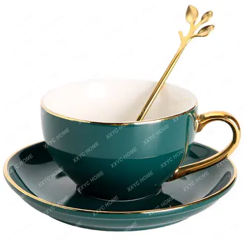 Европейский Набор Кофейных Чашек Керамический Светильник с Роскошным Золотым Краем, Подставка для тарелок для маленьких кофейных Чашек, Британская чашка для послеобеденного чая