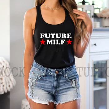Женская майка Future Milf Star, одежда Y2k, готическая футболка с рисунком в стиле хип-хоп, Кавайные жилеты без рукавов, Уличная одежда среднего размера, Топы