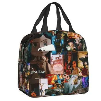 Женская сумка для ланча с изоляцией Coraline, портативный термохолодильник для фильмов фэнтези, Ланч-бокс для пляжного кемпинга и путешествий