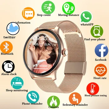 Женские смарт-часы 2022 с полным сенсорным экраном, спортивные часы для фитнеса, IP67 водонепроницаемые Bluetooth Для Android iOS, смарт-часы для женщин в подарок