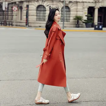 Женское корейское модное шерстяное пальто, женское осенне-зимнее утолщенное теплое однотонное повседневное пальто 2023 года, однобортный топ с лацканами W20