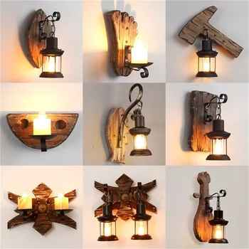 Жестяные классические ретро настенные светильники в стиле лофт Бра Светодиодные лампы Светильники для украшения домашнего бара Кафе