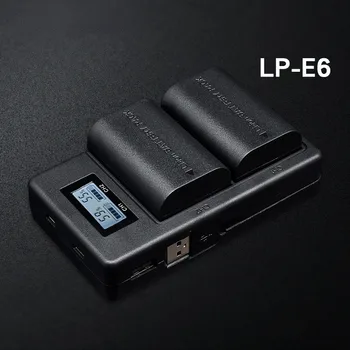 ЖК-Дисплей с Двойным USB-Зарядным Устройством для LP-E6 LP E6 LPE6 Аккумуляторная Батарея Камеры Canon 5D Mark II III 7D 60D EOS 6D 70D 80D