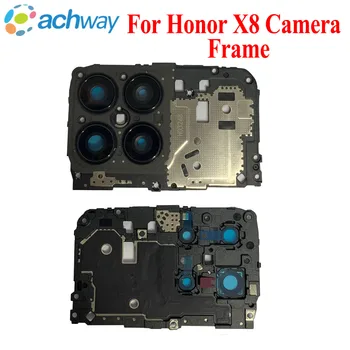 Заднее Стекло Объектива Камеры Заднего вида с держателем Рамки Для Huawei Honor X8 TFY-LX1 TFY-LX2 TFY-LX3 Запчасти Для Ремонта Рамки Камеры