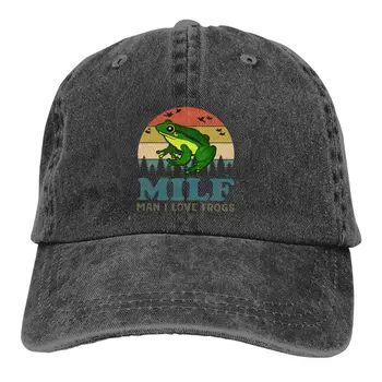 Застиранная мужская бейсболка MILF Man I Love Frogs Кепки Trucker Snapback, папина шляпа, шляпы для гольфа
