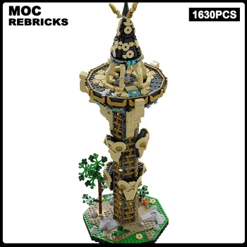Знаменитая серия крупномасштабных игровых сцен Sheikah Tower MOC строительные блоки Архитектурная модель Сборка технических кирпичей Детская игрушка