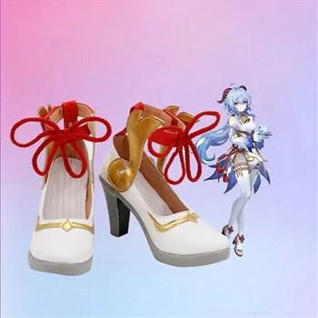 Игра Genshin Impact Ganyu Косплей Ботинки Обувь для косплея на Хэллоуин для женщин