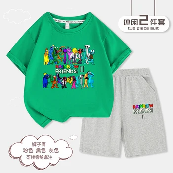 Игра Rainbowd Friends Глава 2 Модная Детская одежда Одежда для маленьких девочек Топы с короткими рукавами для мальчиков Подростковая Забавная рубашка Шорты 2шт